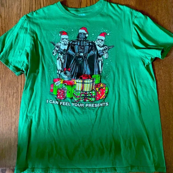 Men's Star Wars Vader Trooper Lack Cheer Christmas Tee - Picture 1 of 1